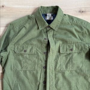 L.L. Bean Olive Green Shirt with Embroidered Detail